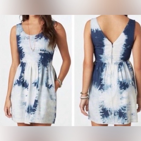 🌸3 for $20🌸 American Eagle Outfitters Tie Dye Mini Dress Sz 0 Pockets Preppy - Picture 1 of 6